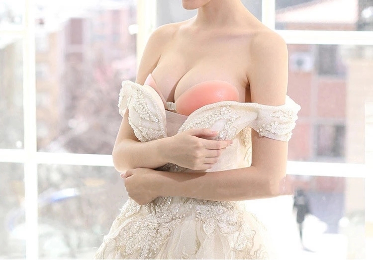 Niris Lingerie seamless 100% silicone strapless adhesive bra for female Silicone Bra