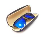 Pure colour Pu Leather Eyeglasses Case Hard Metal Optical Glasses Case