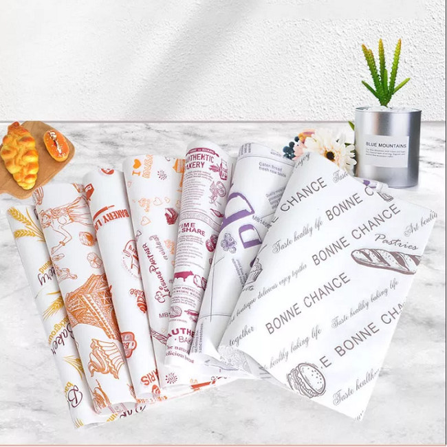 Plain Eco Food Wrapping Paper 35gsm Oilproof 12x12 Sandwich Wrap