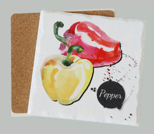 Factory Directly Shiny Square 16x16cm White Color Ceramic Pot Trivet with Cork Coaster/Bottom for Kitchen Pan