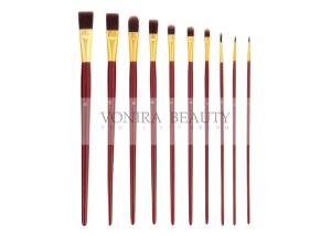 China Long Handle Paint Body Makeup Brush Artist Grade Round Flat Filbert Tips wholesale