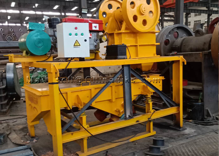 8HP 150X250mm 130mm feed Mini Jaw Crusher With Linear Separator