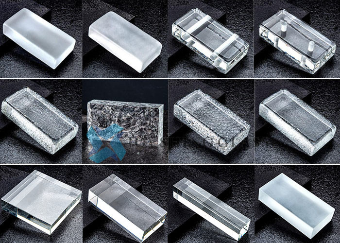 solid clear glass block brick