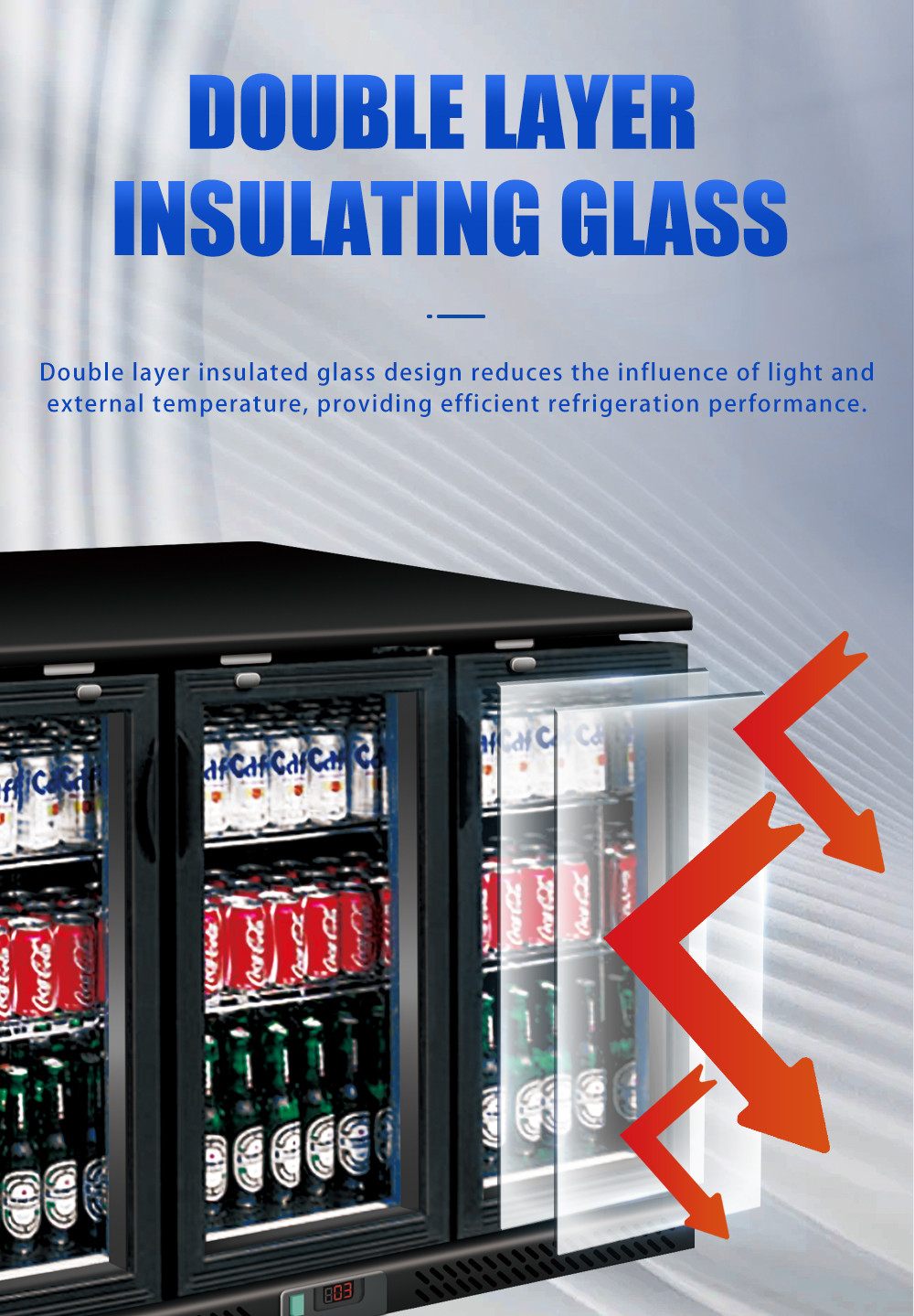 Digital Thermostat Beer Bottle Fridge Chiller , Glass Door Small Beer Fridge Cabinet