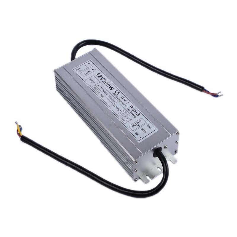 12v 200w Slim waterproof power supply IP67 LED transformer Adapter for LED Light