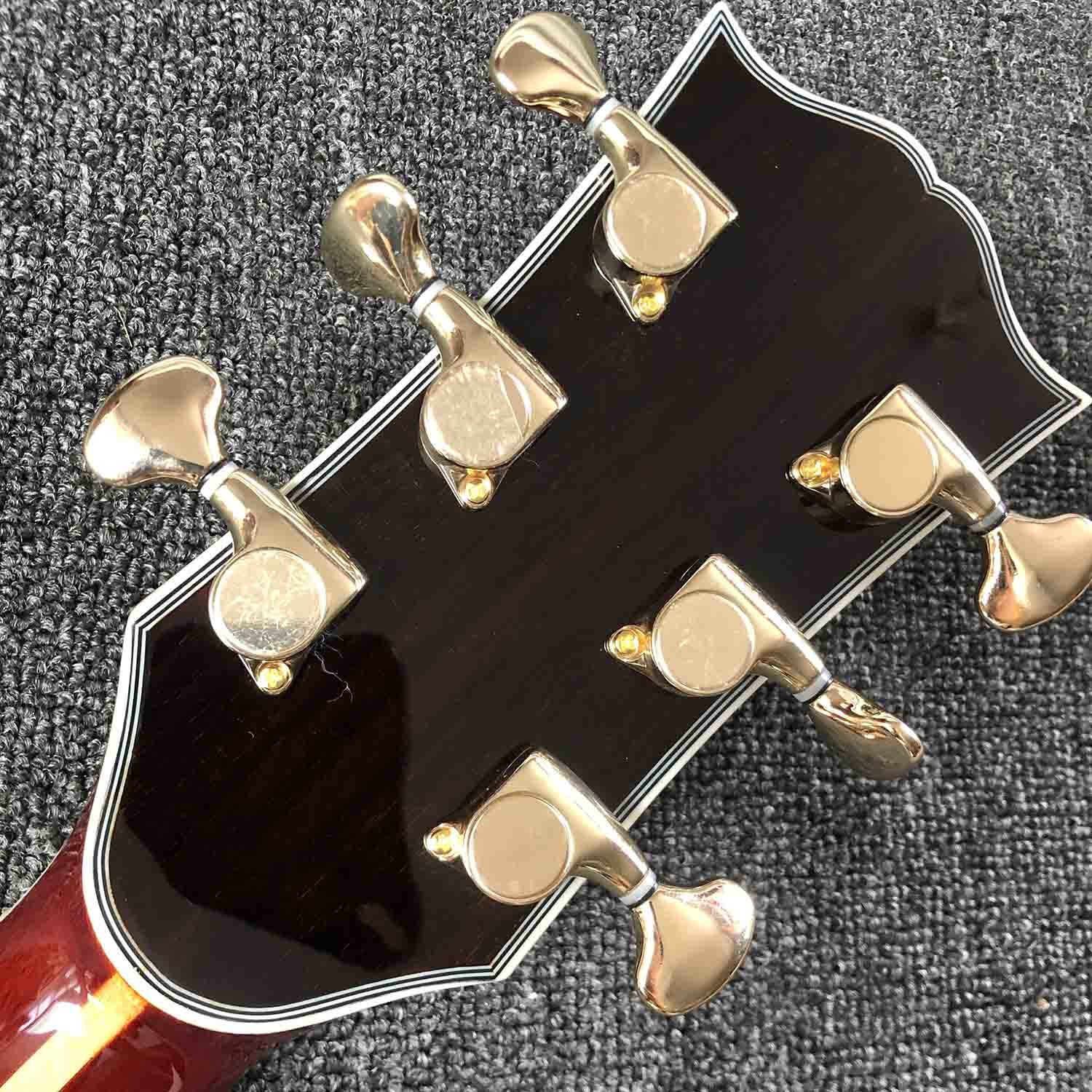 Custom AAAA All Solid KOA Wood 43 Inch Design Jumbo Body Acoustic Guitar Abalone Binding with Logo on Headstock is OK