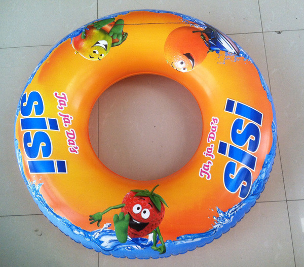 Newly inflatable swimming ring with funny learning letter for kids, with safe handle in each side