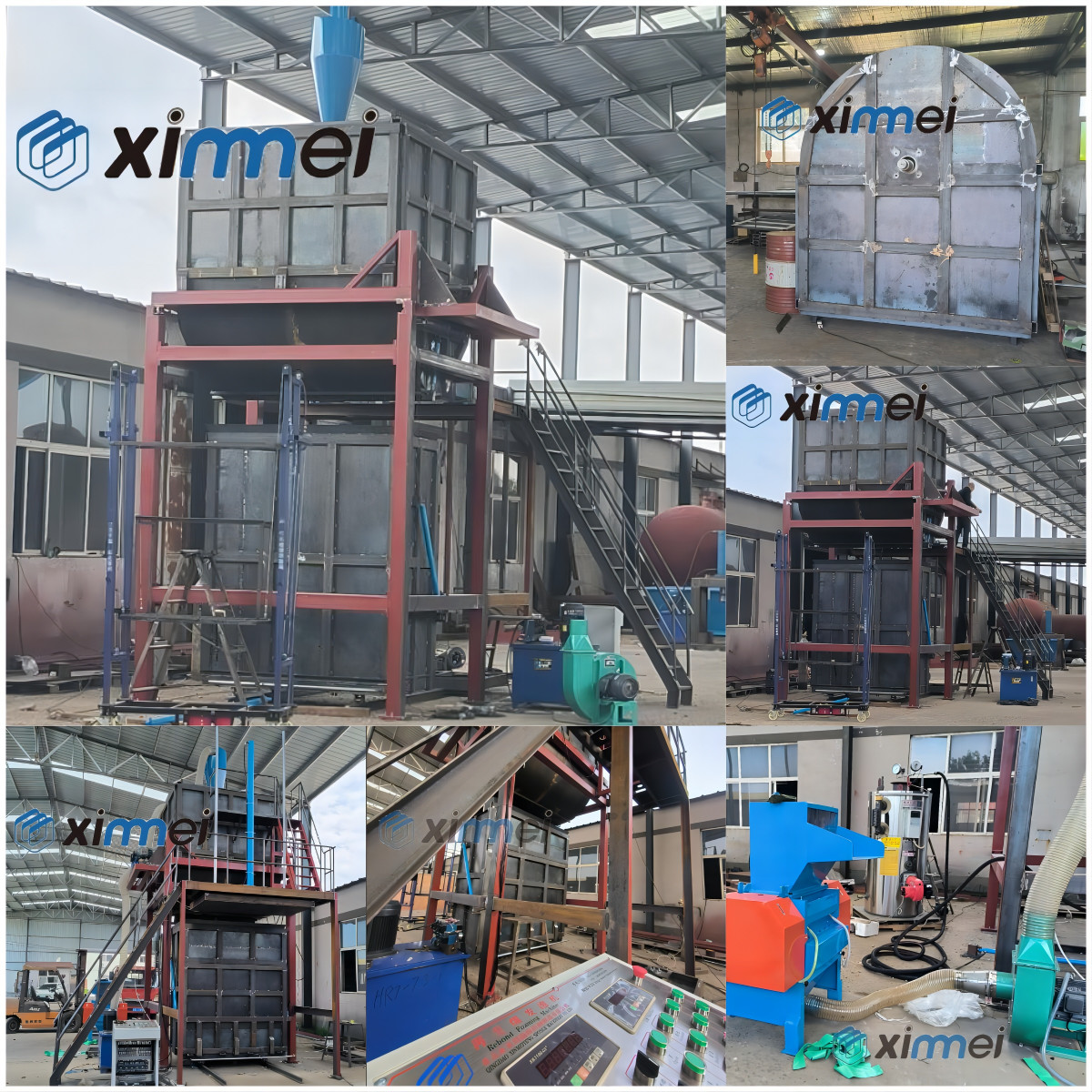Stirring Volume 15m³ Rebonded Foam Machine Capacity 40r/H Scraps Plastic Foam Recycling Machine