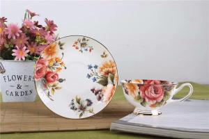 China Tableware Low Water Absorption English Bone China Tea Cups wholesale