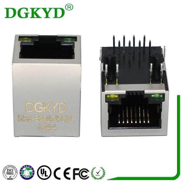 China supplier KRJ-B002GYLNL metal shielded single port cat5 magnetic rj45