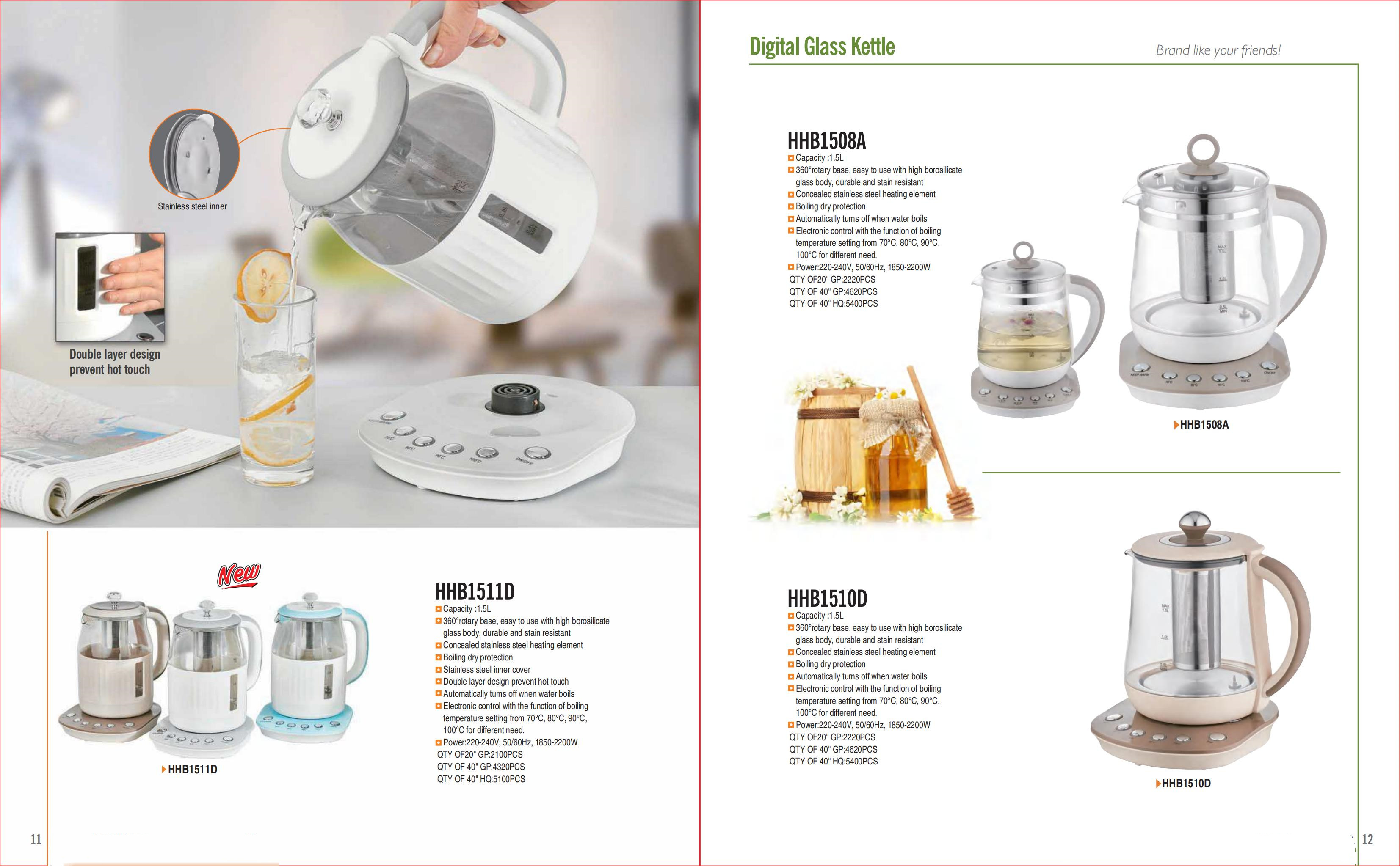 Mechanical Control Electric Glass Kettle Perfect for Household Tea Time