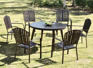 China Leisure Garden Cast Aluminium 6 Seater Outdoor Furniture table and chair set Garden furniture wholesale