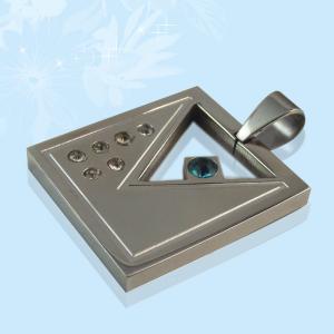 China 316L Stainless Steel Rectangle Square Shaped Necklace Pendant LPS0162 wholesale