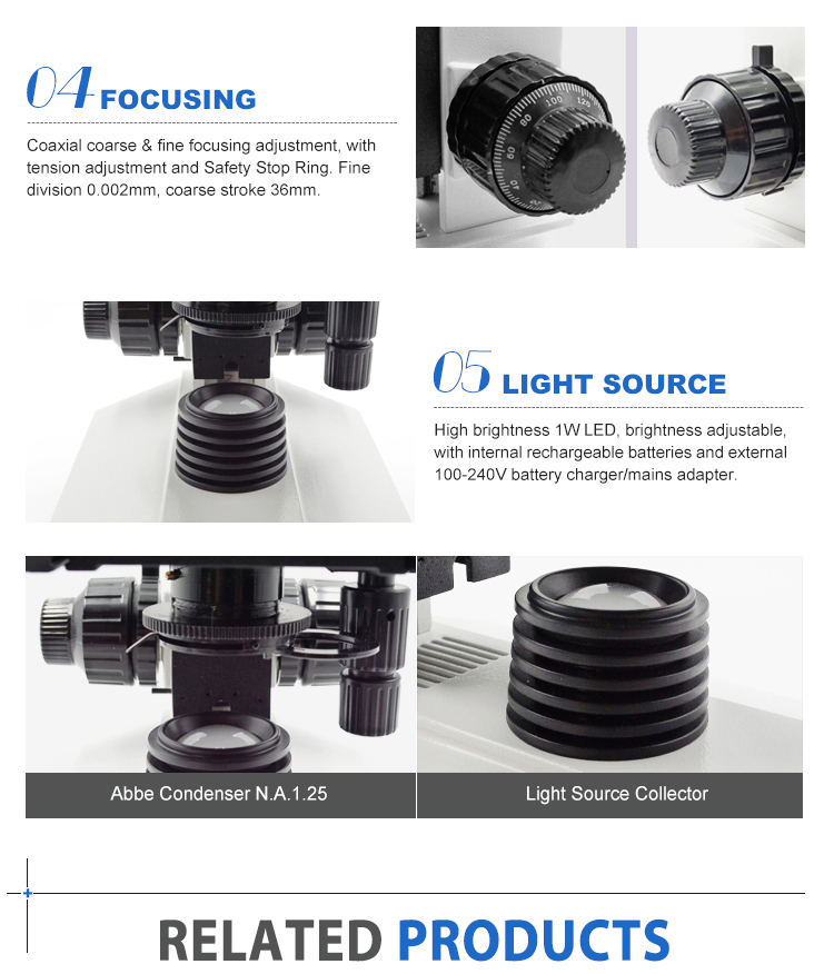 Wide Field Plan WF10X Biological Microscope A11.1316 With Double Layers Mechanical Stage