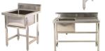 Topmount Handmade Stainless Steel Sink Stand For Hotel Freestanding Table