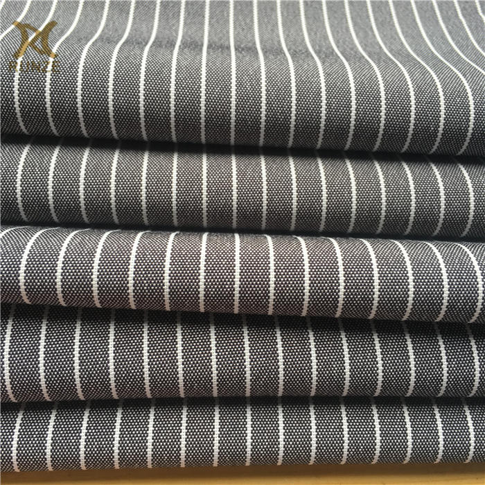 300D*300D Cation Polyester Woven Plain 7MM Stripe Suiting Fabric Linen Fabric for Fashion
