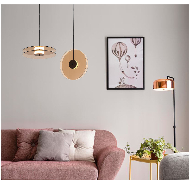 Modern Round Color Pendant Light Bedside Dining Living Room Bedroom Eclipse Pendant lamp(WH-GP-148)