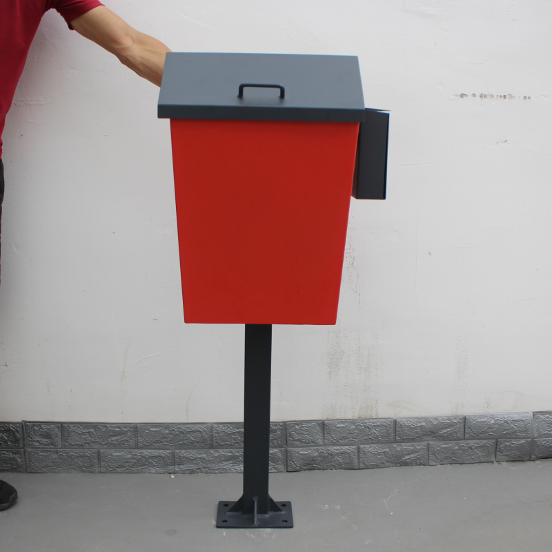 Rectangular Dog Waste Bin , Surface Mounted Pet Waste Trash Can ODM