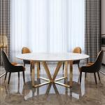 Large Round Marble 6 8 10 Seater Dining Table Set