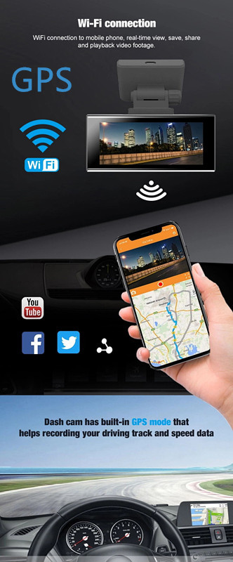 2K Mini Car Dash Cam WIFI GPS DVR Camera Night Vision SONYIMX335