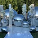 hot selling customize logo size silver golden inflatable reflective pvc mirror
