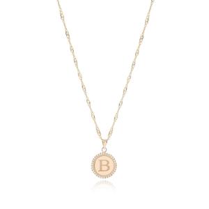 China 18K Gold ‘B’ Pendant Necklace wholesale