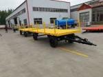 Farm 2-Axles Flat Platform Flatbed Drawbar Full Trailer With Ladder