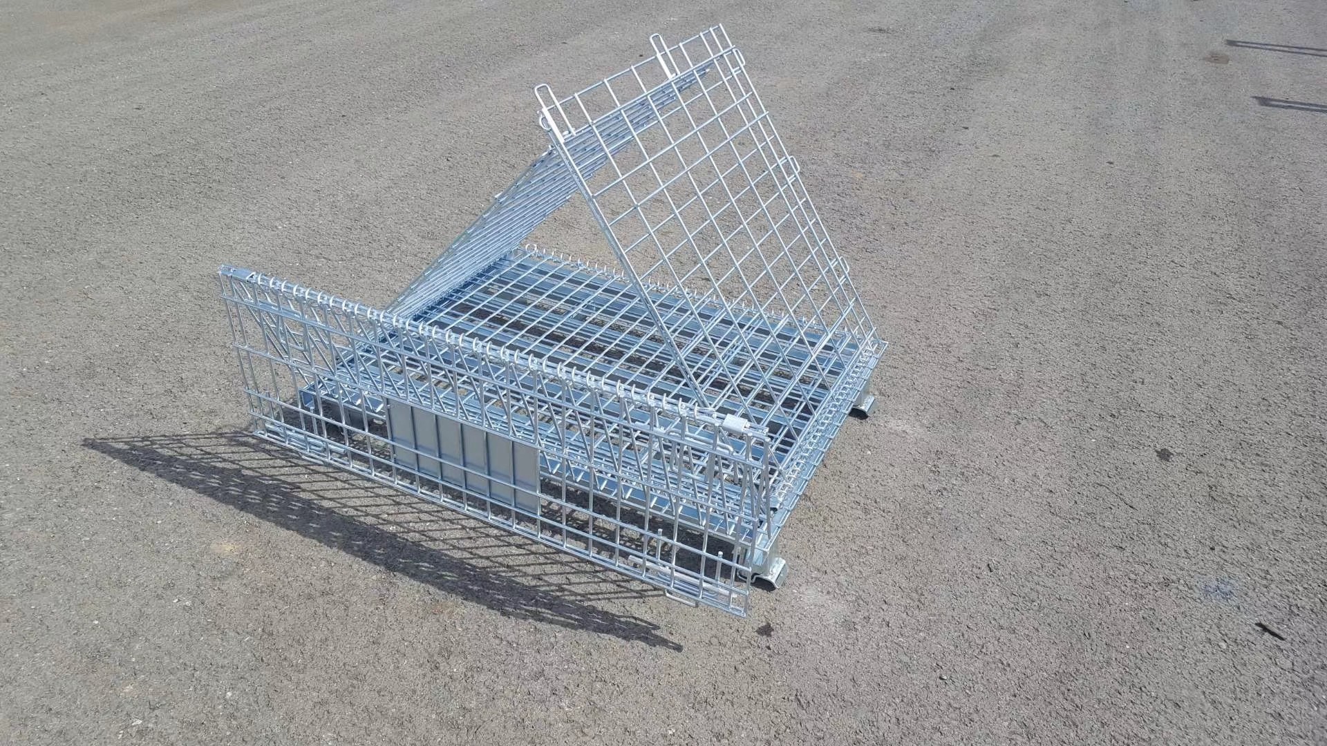 Warehouse Mesh Box Foldable Wire Container Foldable Stackable