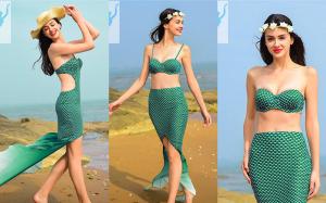 China Highly Flexible Mermaid Tail Swimsuit Adult Fish Scales Off Shoulder Style wholesale