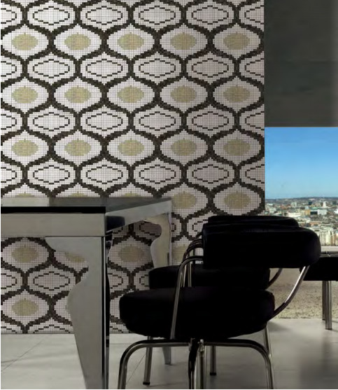 Living room mosaic tile recycled glass mosaic pattern customized size and design