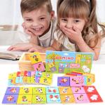 Solitaire 4cm Domino Cube Puzzle Wooden Dominoes For Toddlers