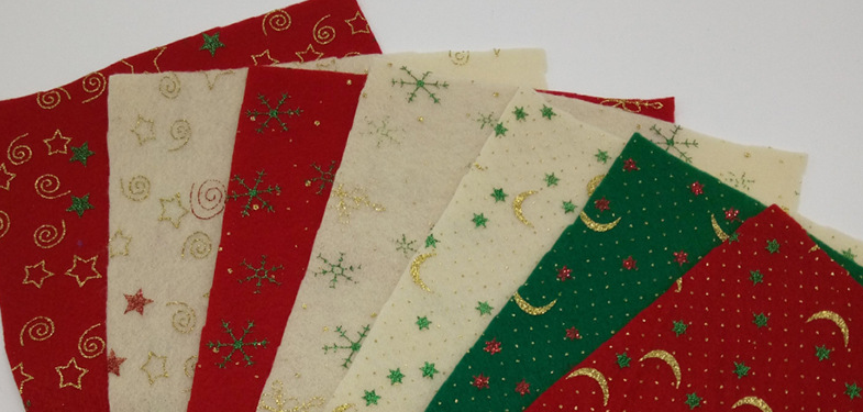 Non Woven Polyester Fabric Clothing Foile Lurex Felt A4 Size With Custom Design