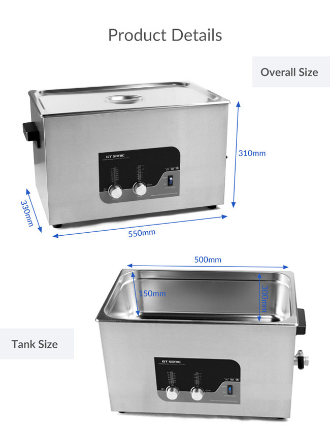 20L Manual Ultrasonic Cleaner 2 Different Power Engine Cleaning
