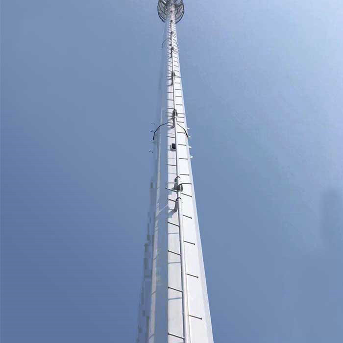 Powder Coated Steel Monopole Tower Broadcasting / 4g / Cell Phone Signal