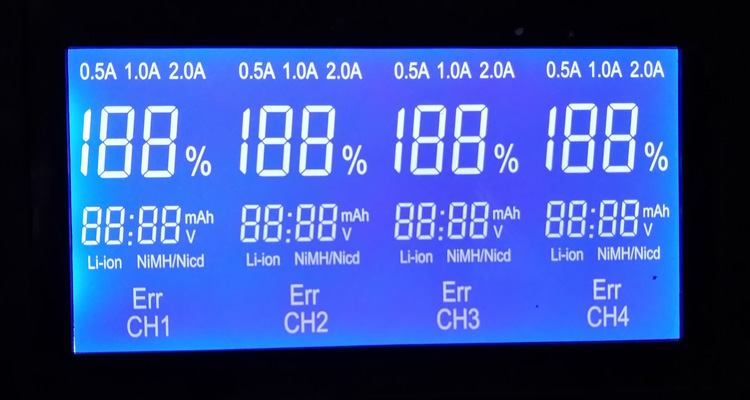 Custom STN Blue LCD 7 Segment Display Negative LCD Display For Charger