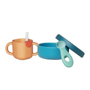 China Baby Silicone Food Feeder Set PP Silicone Orange Infant Fruit Feeder 270ML Childrens Bowl wholesale