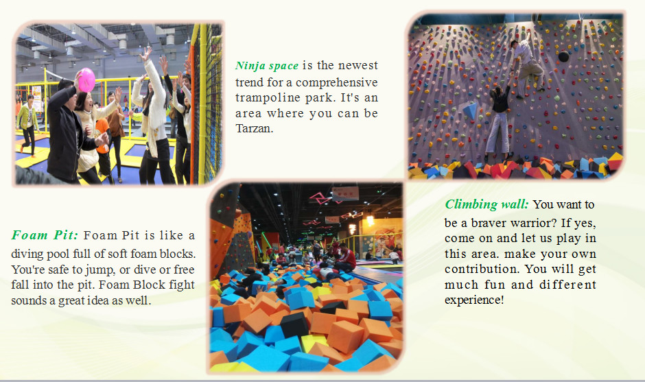 400M2 China Manufacture Unique Design Trampoline Park /Kids Indoor Trampoline Equipment