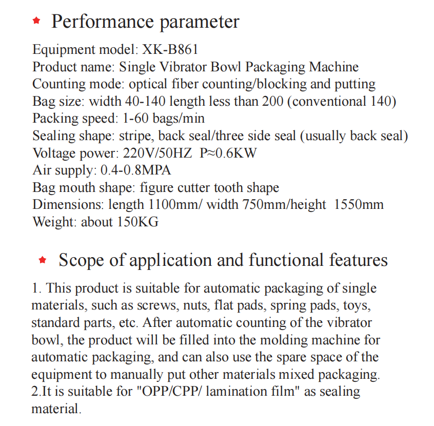 Customization Plastic Film Automatic Screws Bolts Hardware Feeding Counting Sealing Packing Machine