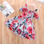 Children'S Dress Clothing Summer Girls Suspender Printed Dress