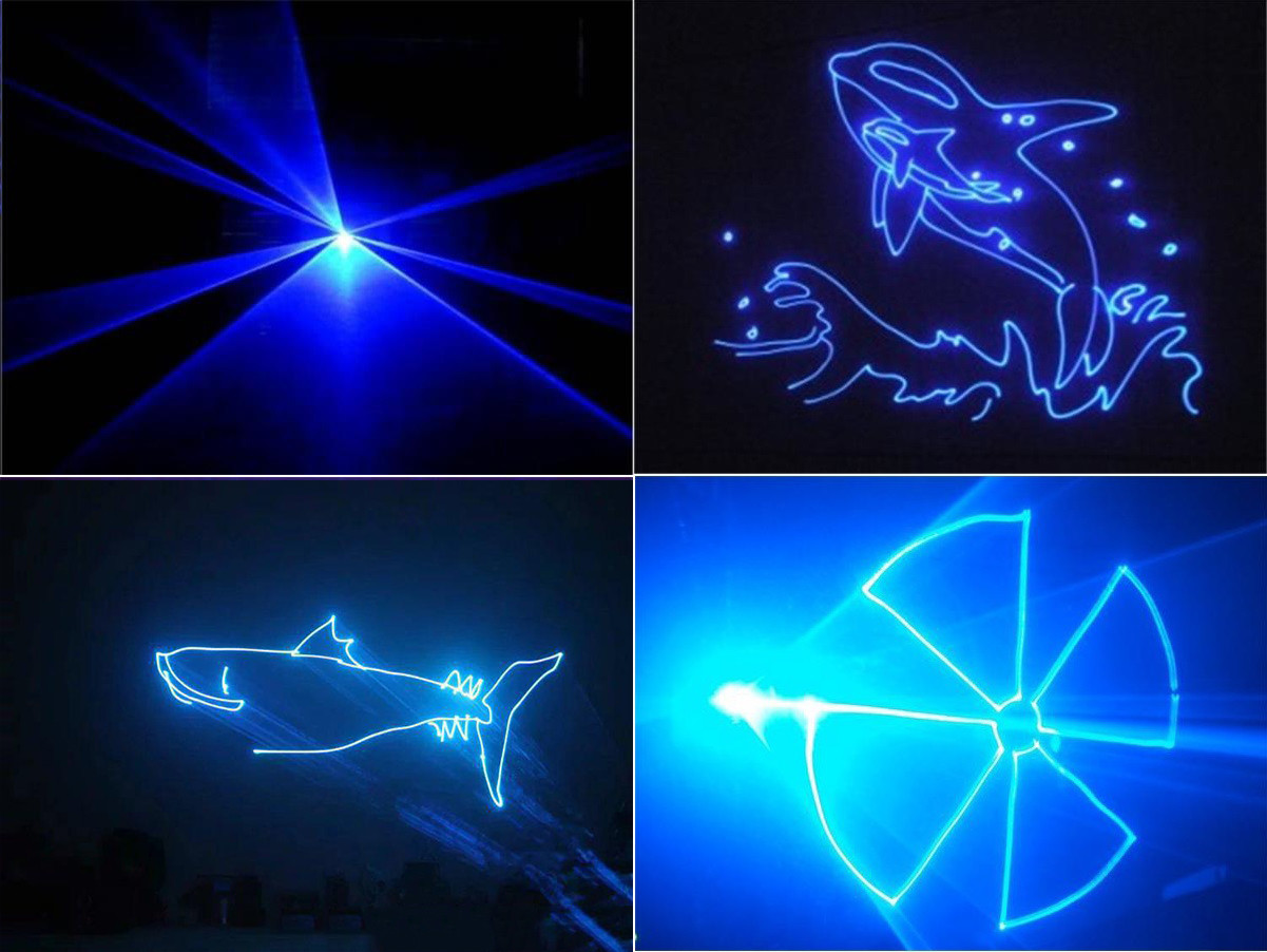 Blue Animated Outdoor Laser Stage Lighting B445 / 500mW For Christmas Lighting