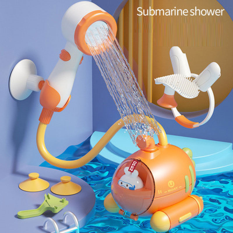 Newborn Baby Bath Shower Head Electric Sprinkler Radish Submarine for Kids' Water Playtime