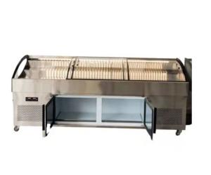 China Stainless Steel Sliding Door Deli Display Freezer Air Cooling wholesale