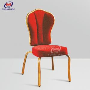 China Red Velvet Fabric Hotel Banquet Chair Mould Foam Cushion Fabric Upholstered Dining Chairs wholesale