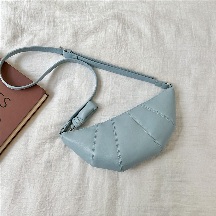 Lady Korean Shoulder Messenger Bag All Seasons Cute Dumpling Bag PU Leather Moon Bag