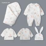 100 Cotton Romper Full Month New Born Baby Clothing Gift Set Organic Newborn Boy