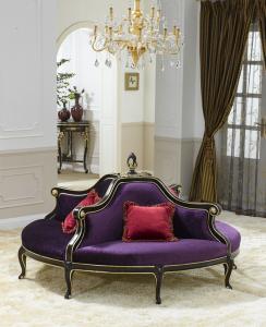 China Antique French Green Purple Velvet Chaise Lounge Classic wholesale