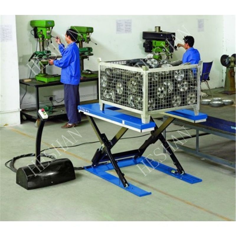 E Shape Scissor Lift Table 1000kg Load Capacity Hydraulic Pallet Lifter Customized