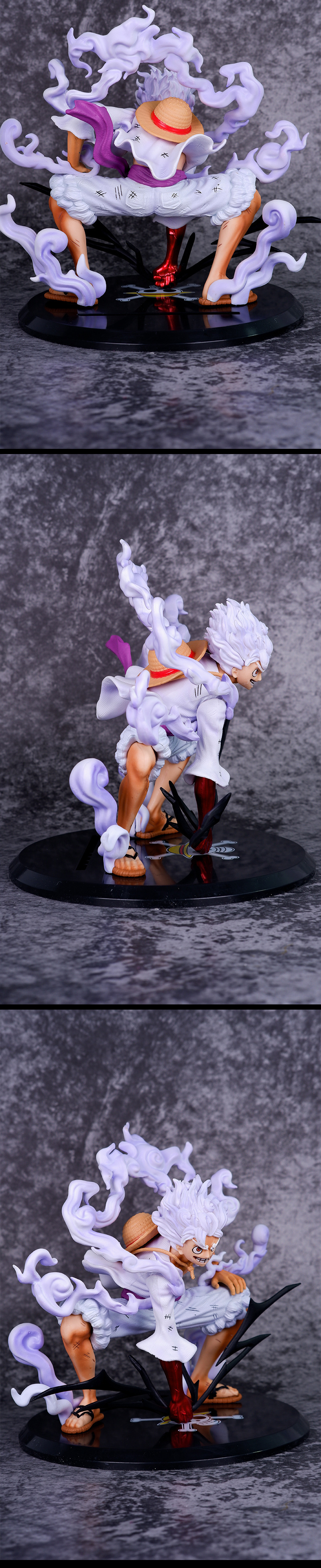 Anime Helios 001 5th Gear Nika Luffy Red and White Pants Squat Figure Model PVC Boxed