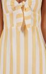 New arrival High Quality Mustard Stripe Beach Dress Summer Women Maxi Dress