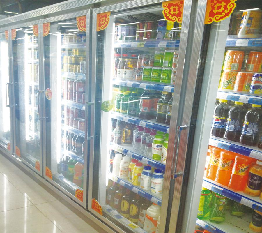 Multi Deck Dairy Glass Door Freezer Electric 50mm Thick For Kitchen